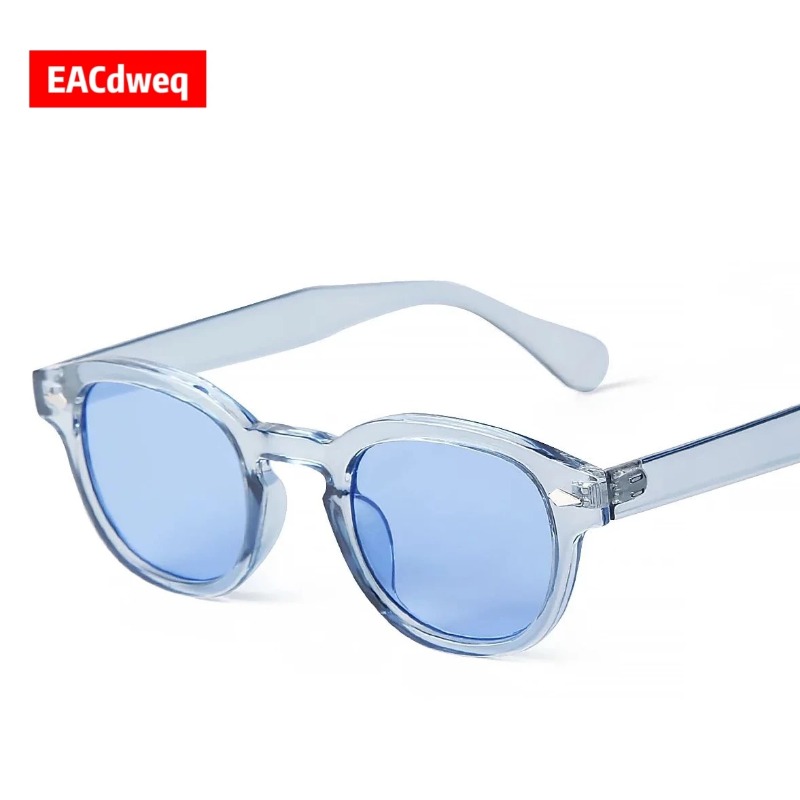 Men'S Fashion Glasses - Fashion Transparent Blue Round Sunglasses Women