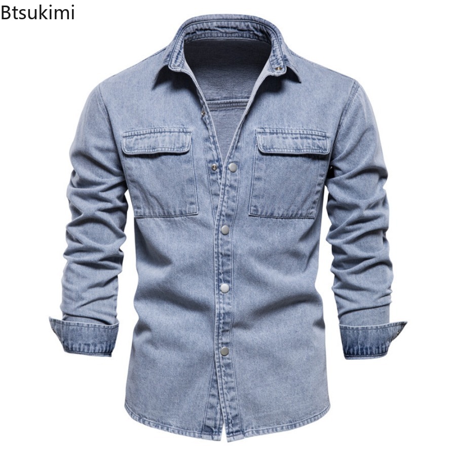 Jeans Shirt Fashion For Men - Spring Autumn Men's Fashion Slim Denim