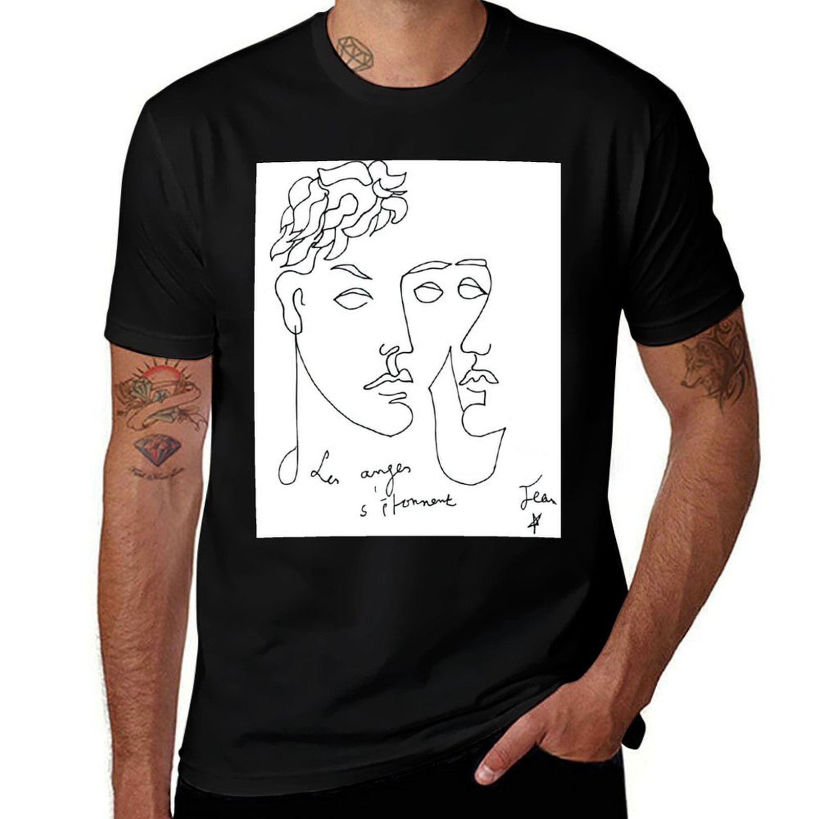Jeans Shirt Fashion For Men - jean cocteau artwork T-Shirt Fashion Print