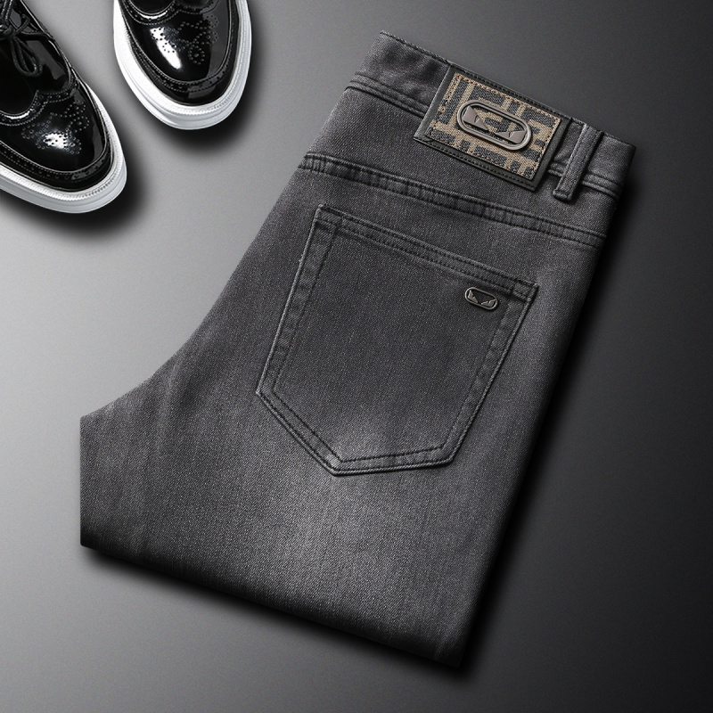 Men'S Fashion Grey Jeans - 2025 autumn new trendy brand jeans