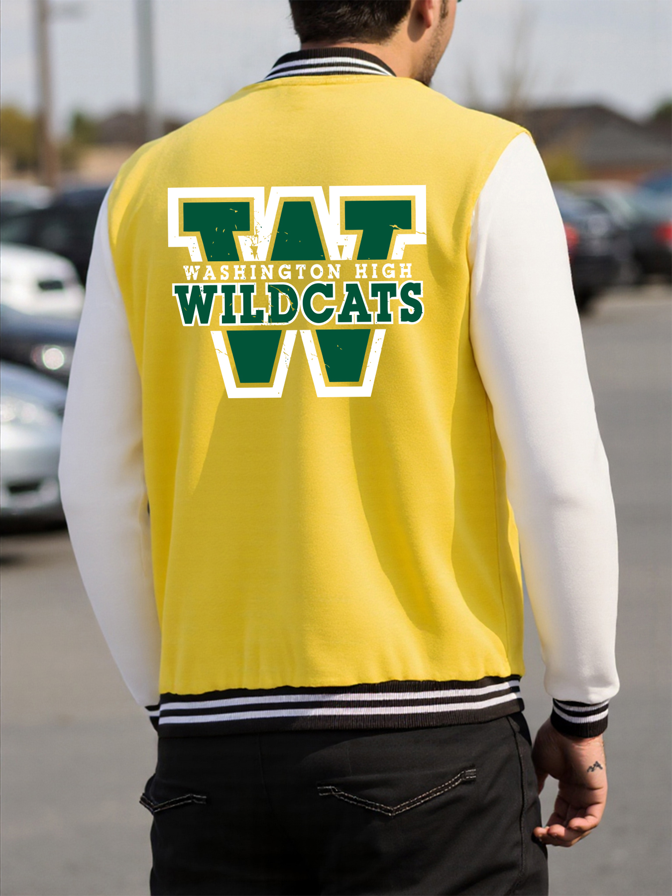 Mens Fashion Baseball Jersey - Wildcats Washington High Print Baseball Jersey
