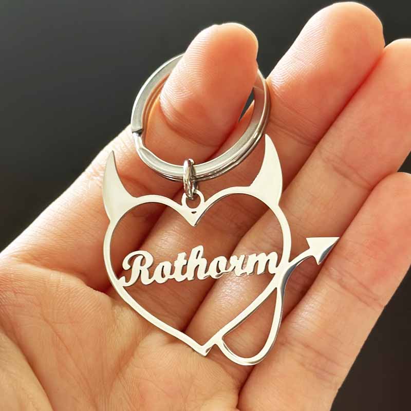 Men'S Fashion Gold Chain - Customized Name Letter Keychain Stailess Steel