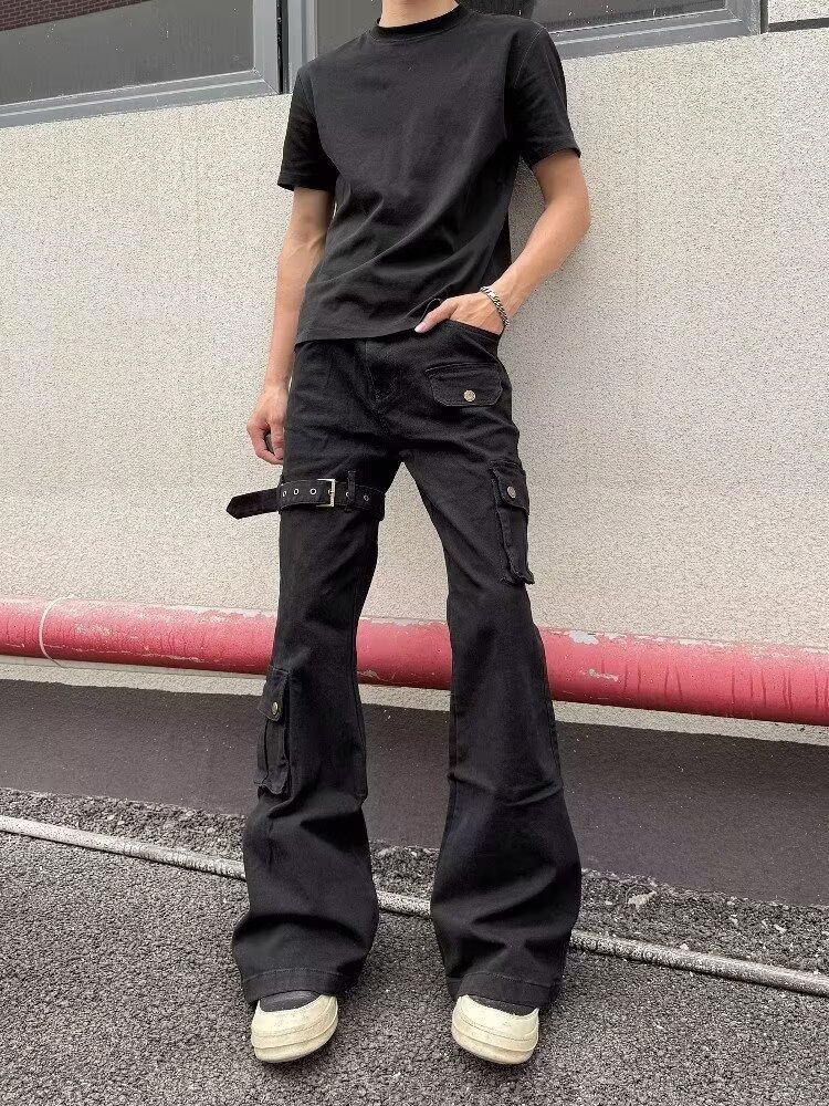 Men'S Fashion Grey Jeans - Vintage Men's Slim Jeans Drip Trousers