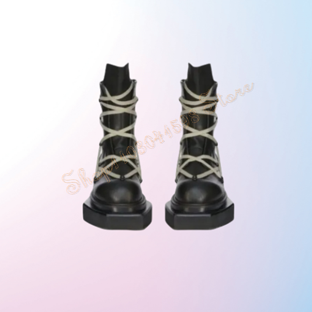 Mens Fashion Zapatos - Black Fashion Round Toe Boots Matte