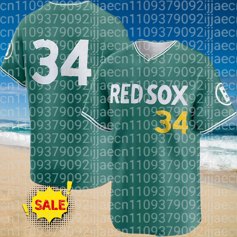 Mens Fashion Baseball Jersey - FamilyMatching Red Sox Green Baseball Jersey