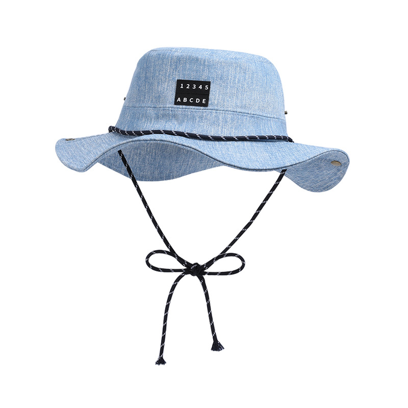 Mens Fashion Bucket Hat - Korean Fashion Man Washed Denim Hat