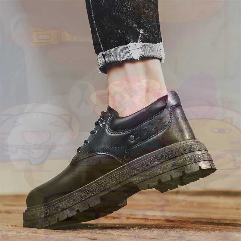 Men'S Fashion For Fat Guys - Dark Natural Leather Fashion Trainers Tennis