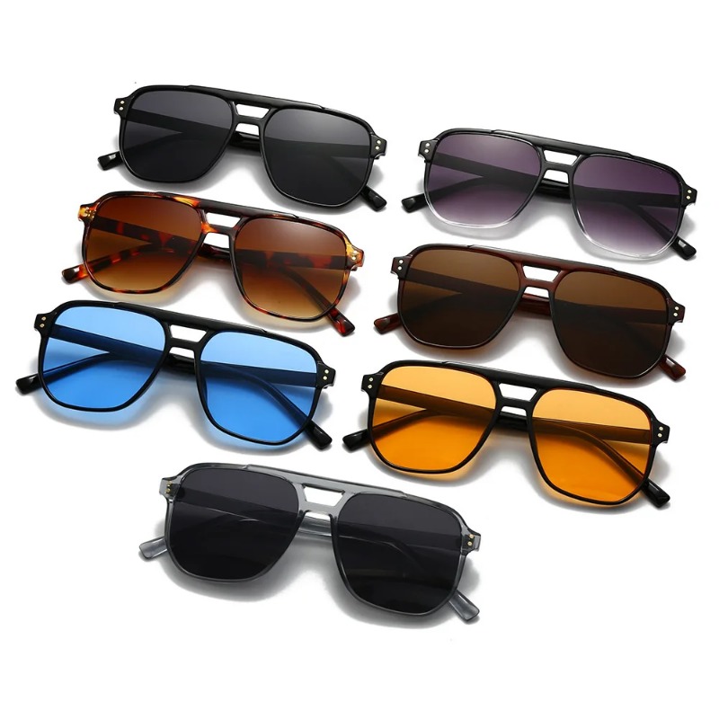 Men'S Fashion Glasses - Vintage Men Women Double Bridges Sunglasses