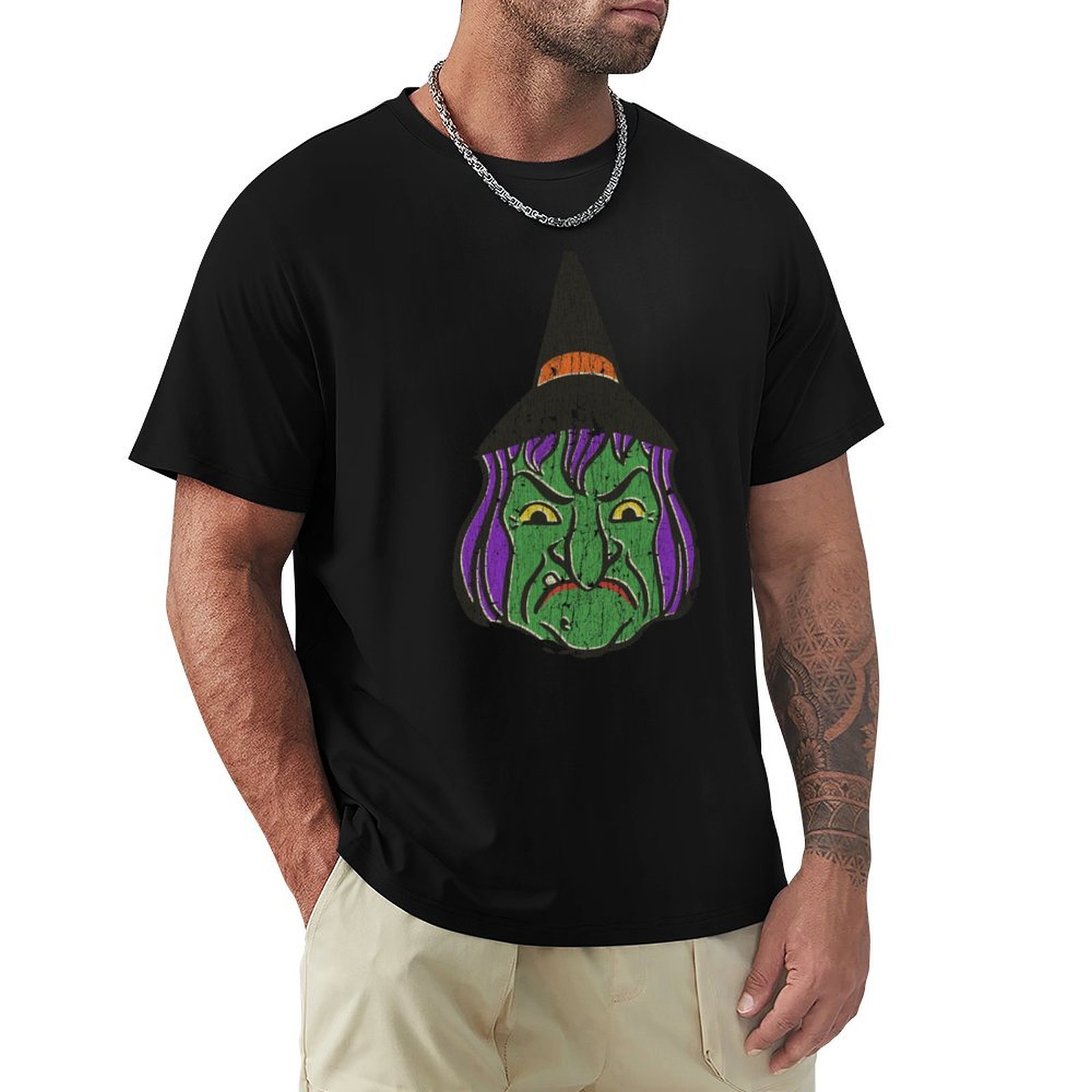 1950S Fashion Men'S - 1950s Halloween Witch T-Shirt Casual Fashion