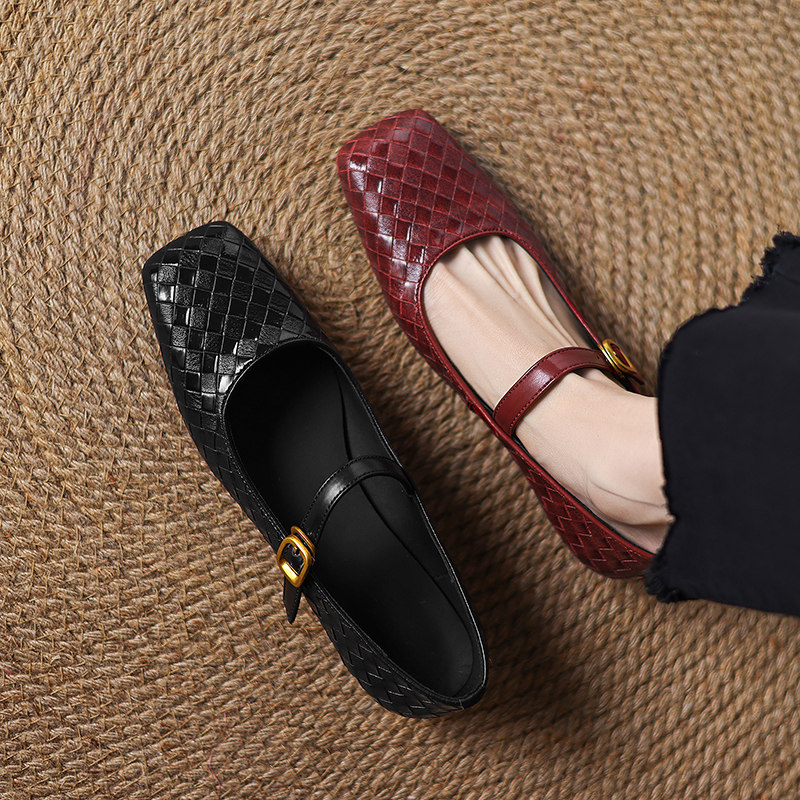 Men'S Fashion Shoes - Woven Flat Bottom Mary Jane Women's