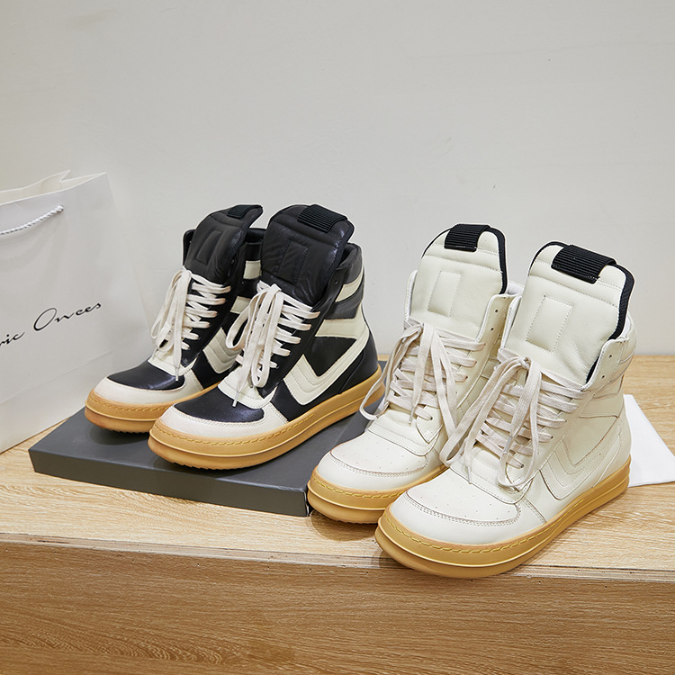 Men'S Fashion Shoes - High Top Ankle Boots Black White