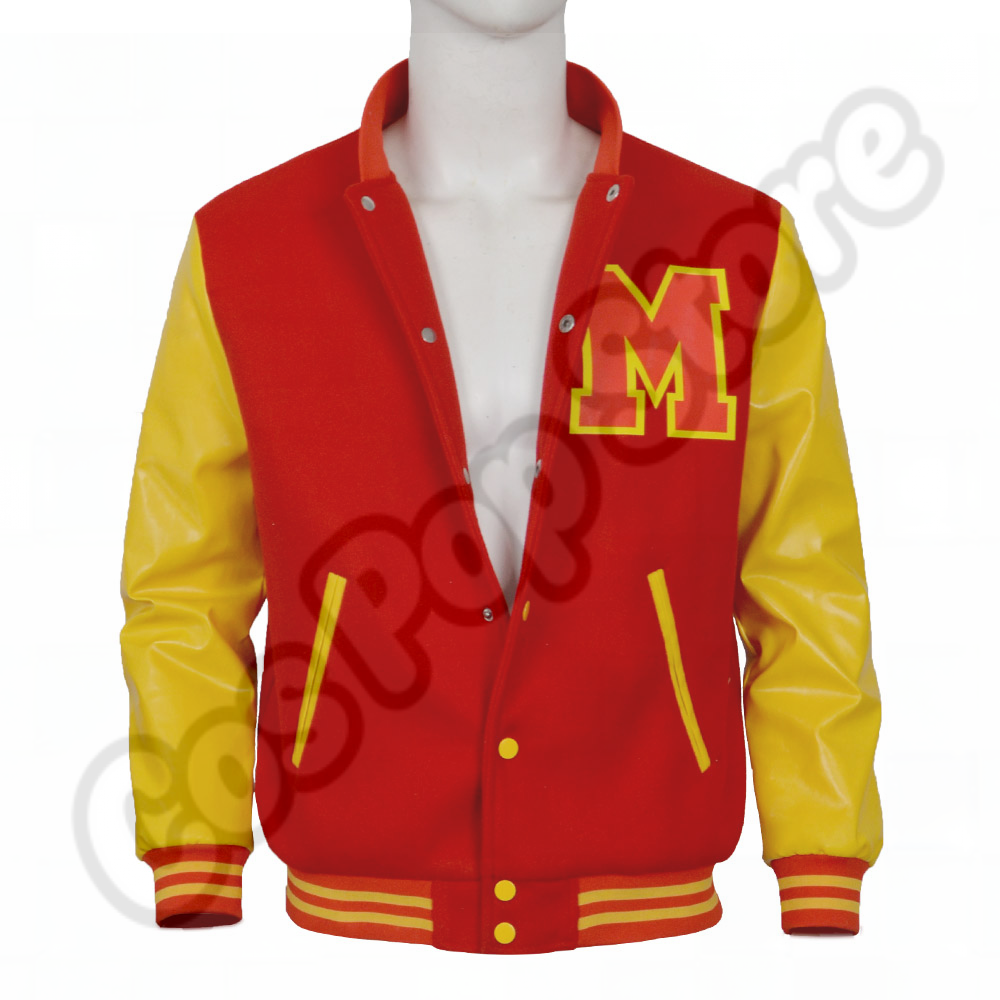 Bomber Jacket Men - Men's Red Yellow Colorblock Retro Varsity