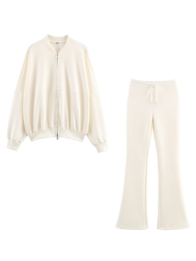 Bomber Jacket Men - HH Women Elegant Solid Flared Pants