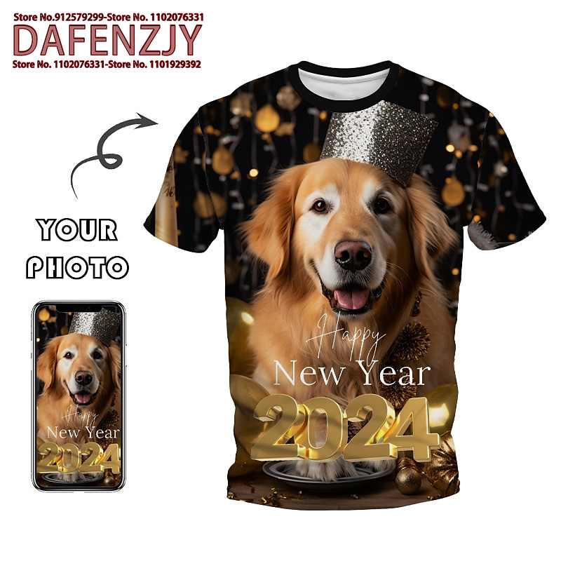 Mens Fashion Dress Shirts - Custom Funny Pet Photo 3D All