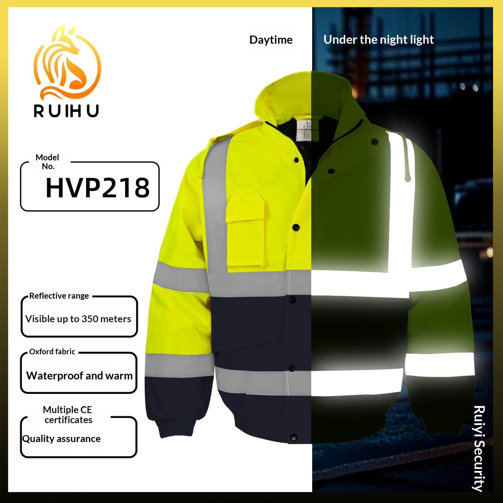 Bomber Jacket Men - Winter High Visibility Warm Jacket for