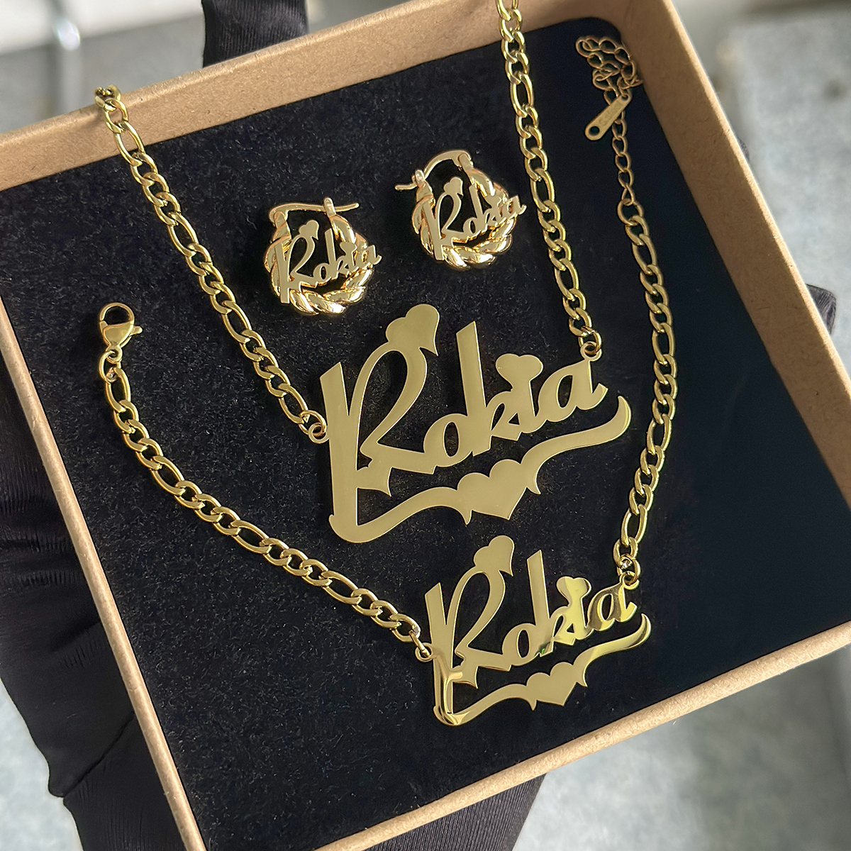 Men Fashion Kids - New Stainless Steel Customized Set Jewelry