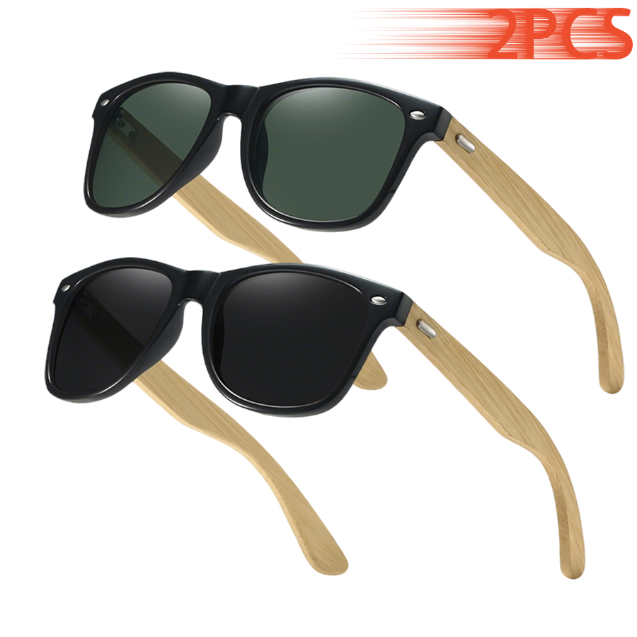 Fashion Men Vogue - 2PCS Classic Vintage Bamboo Wood Square