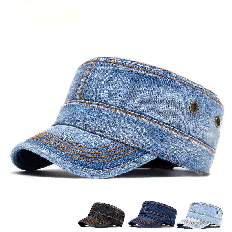 Mens Fashion Bucket Hat - Unisex Washed Denim Bucket Hat with