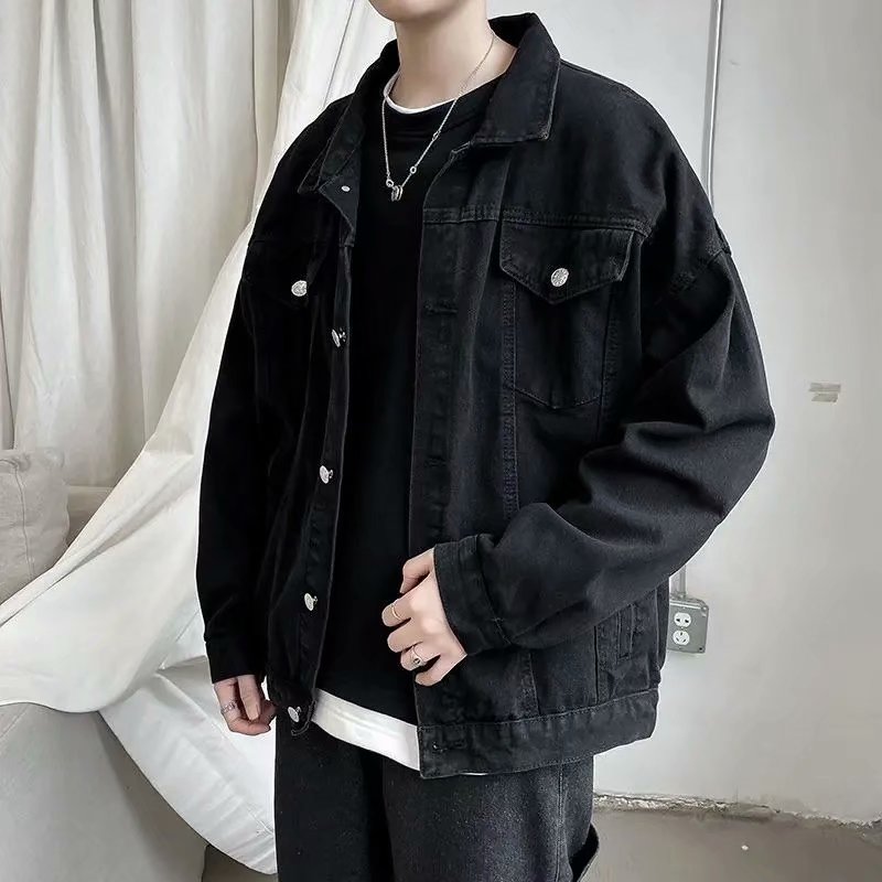 Bomber Jacket Men - Black Denim Short Jacket Men Jeans