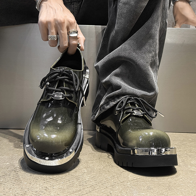 Mens Fashion Zapatos - Fashion High-end Heightening Derby Shoes Glossy