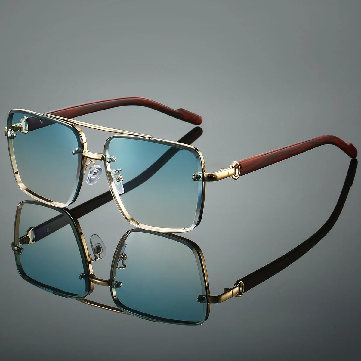 Men'S Fashion Glasses - Fashion Retro Square Metal Sunglasses Oversized