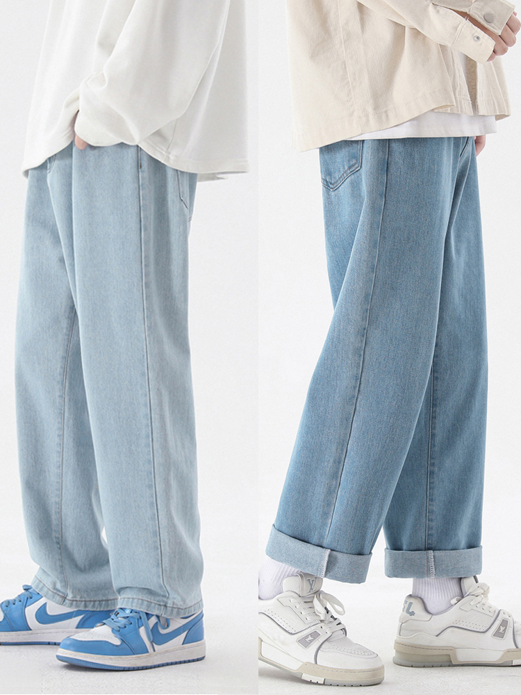 Men'S Fashion Grey Jeans - 2023 New Korean Fashion Men's Casual