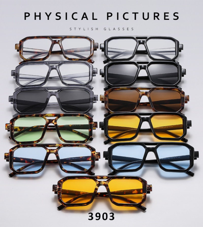 Men'S Fashion Glasses - New Retro Square Double Beam Sunglasses