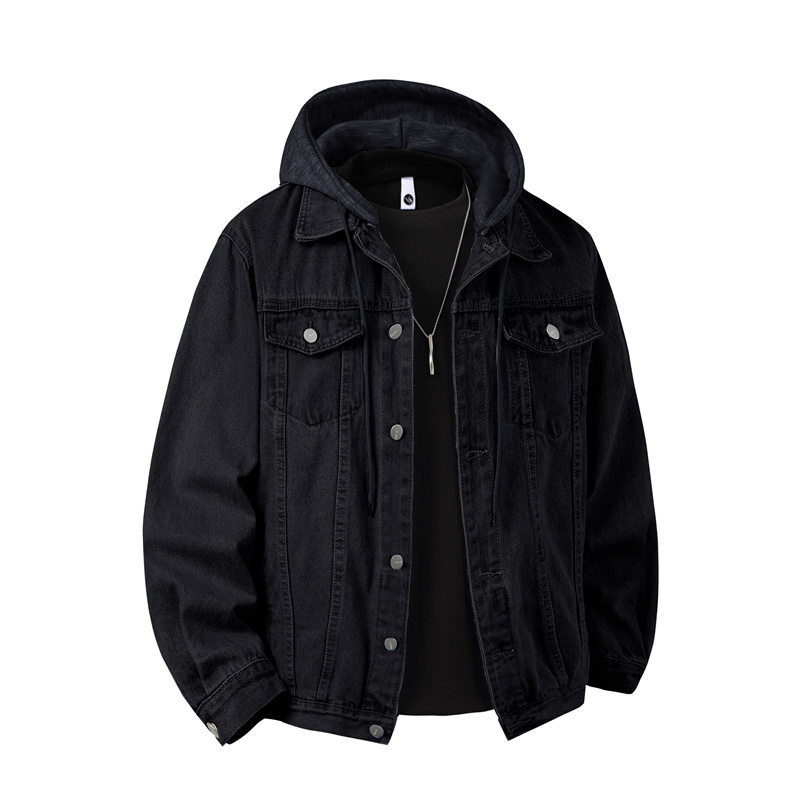 Bomber Jacket Men - Men Hooded Denim Jacket Men Streetwear