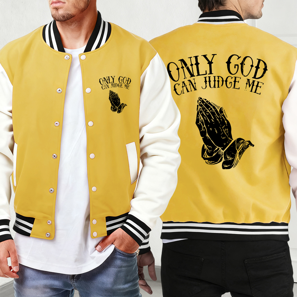 Mens Fashion Baseball Jersey - Only God Can Judge Me Printing
