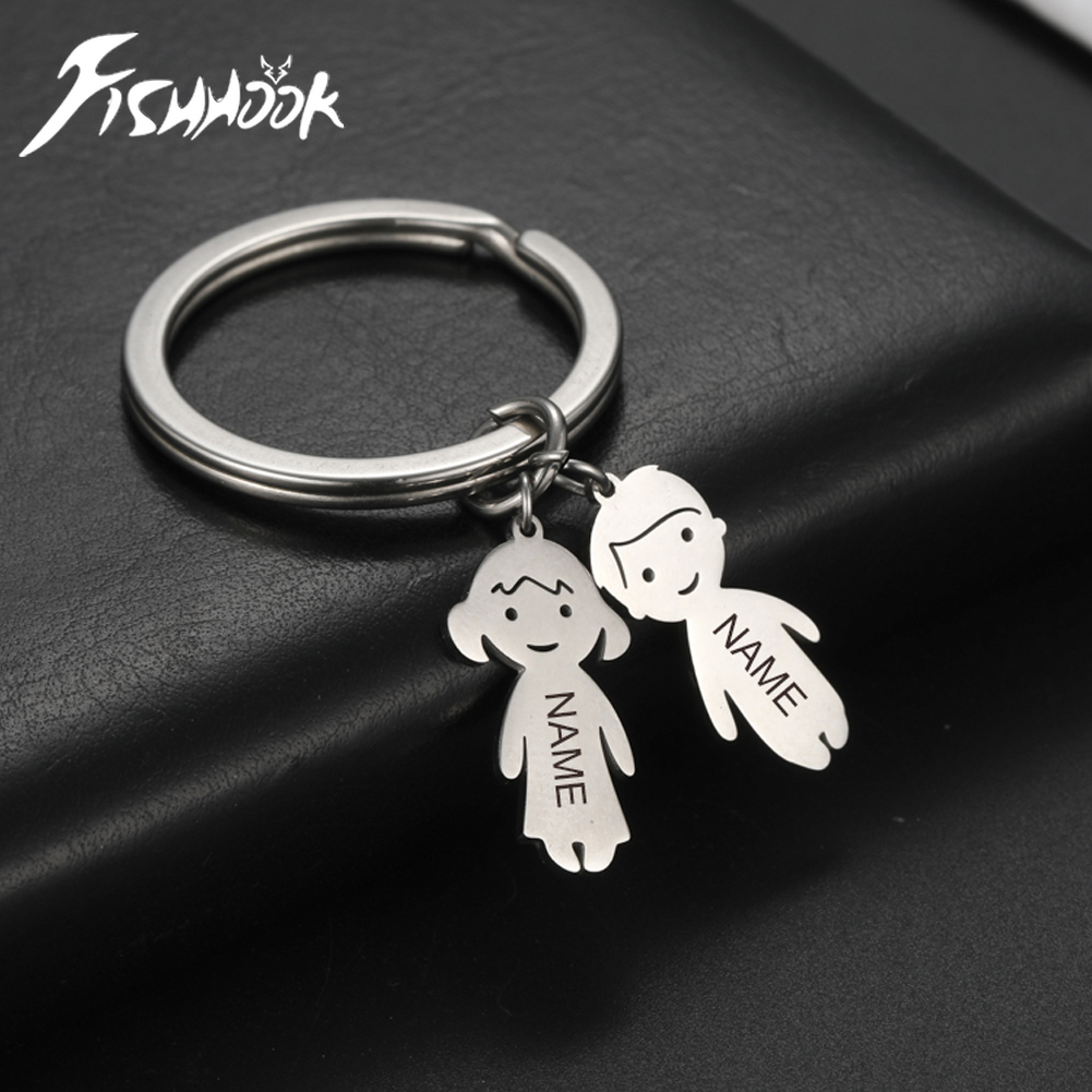 Men'S Fashion Gold Chain - Personalized Keychain Custom Name Boy Girl