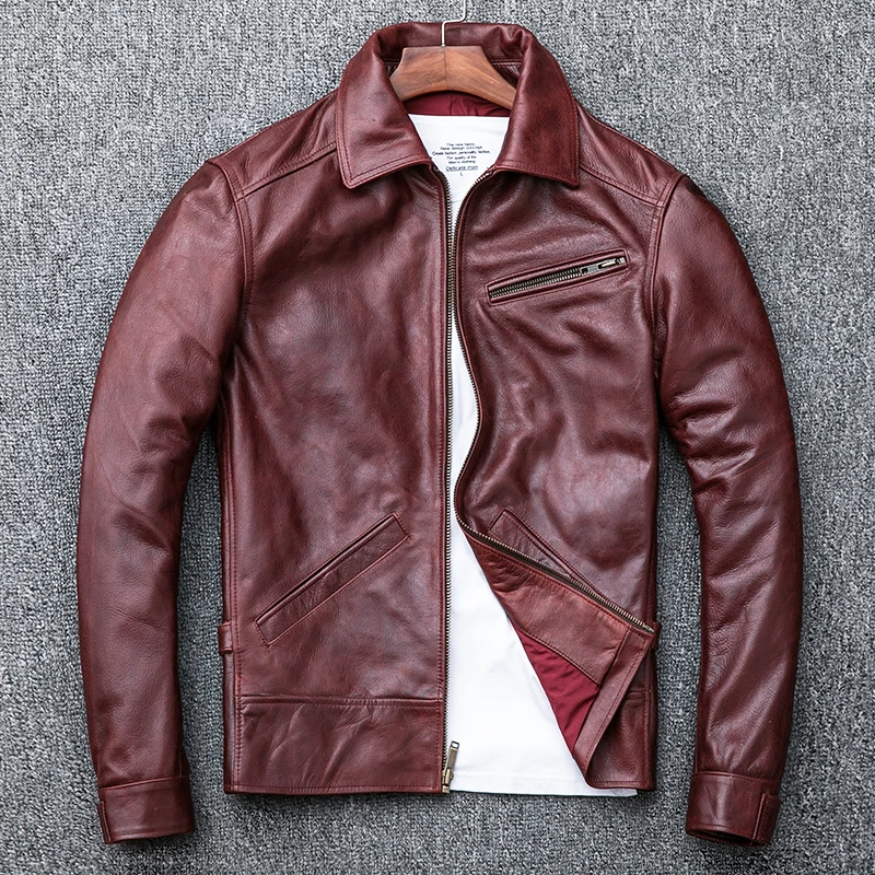 AYUNSUE Genuine Leather Jacket - Bomber Jacket Men avis et prix