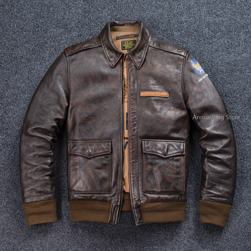 Bomber A-2 Style Genuine Leath - Bomber Jacket Men avis et prix