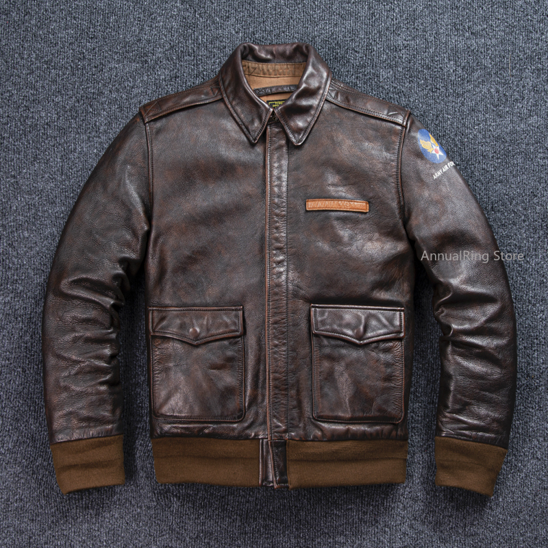 Bomber A-2 Style Genuine Leath - Bomber Jacket Men avis et prix