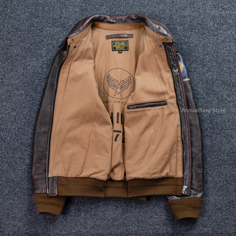 Bomber A-2 Style Genuine Leath - Bomber Jacket Men avis et prix