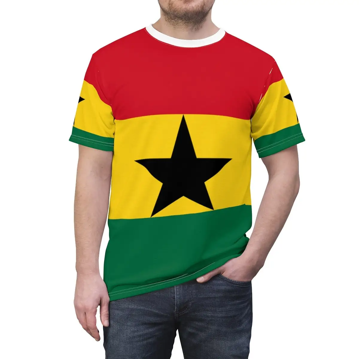 Abstract Vintage Ghana Flag 3D - Mens Fashion Dress Shirts avis et prix