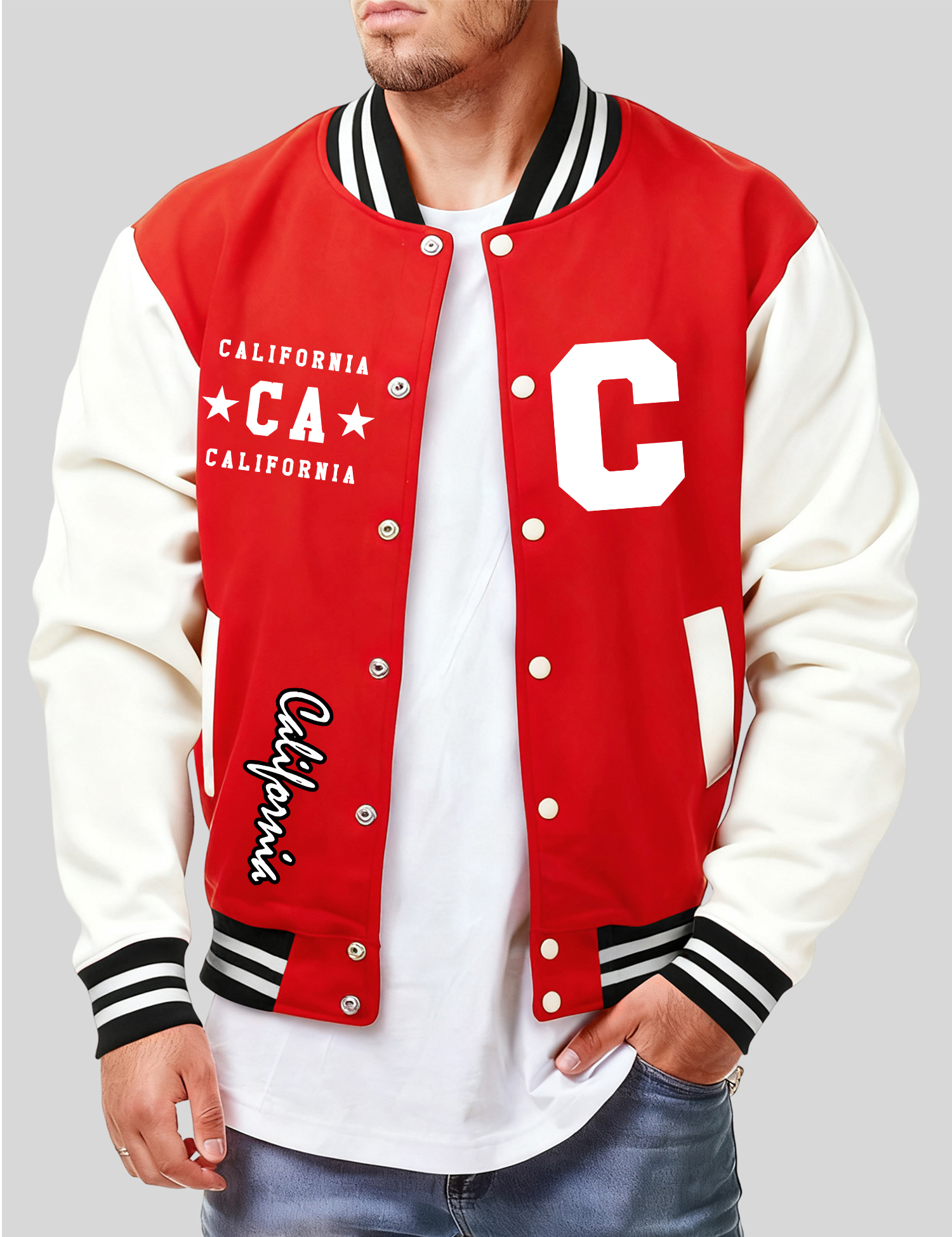 California And Art Letter C Pr - Mens Fashion Baseball Jersey avis et prix