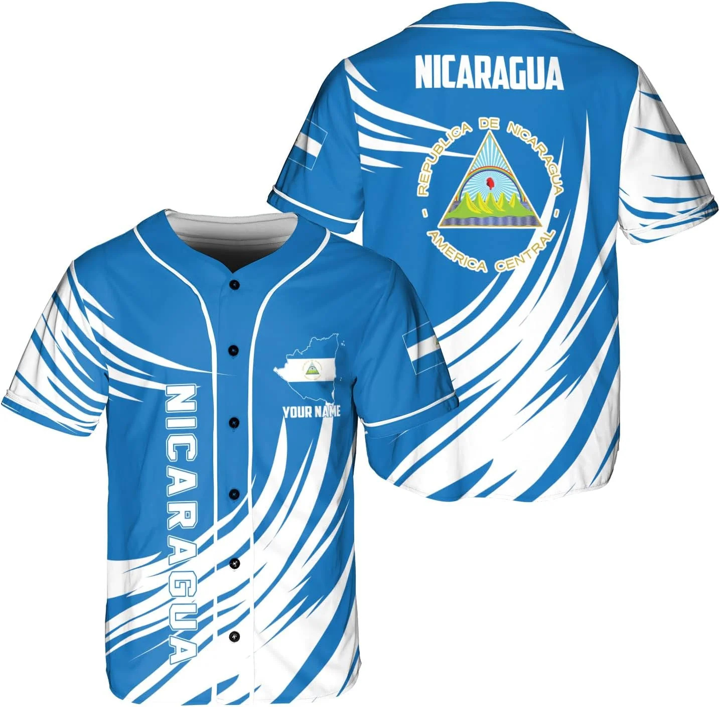 Personalized Name Nicaragua De - Mens Fashion Baseball Jersey avis et prix