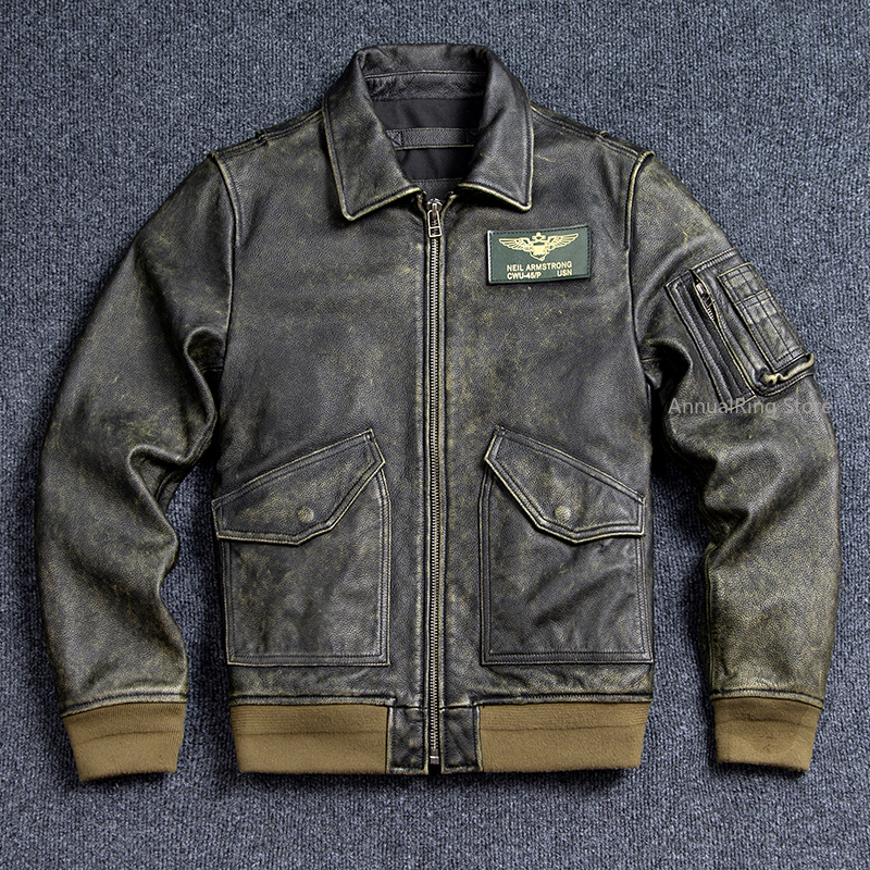 Bomber 45P Genuine Leather Jac - Bomber Jacket Men avis et prix