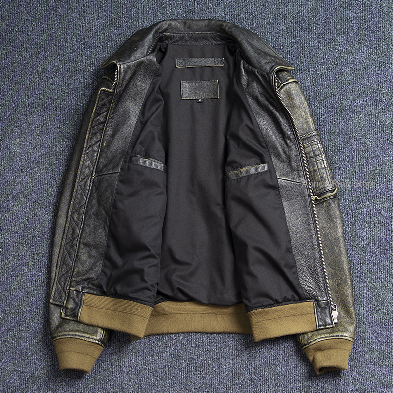 Bomber 45P Genuine Leather Jac - Bomber Jacket Men avis et prix