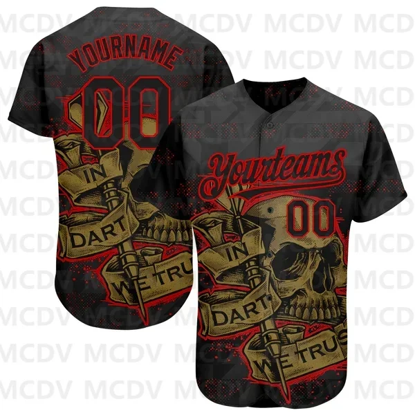 Custom Black Old Gold 3D Plant - Mens Fashion Baseball Jersey avis et prix