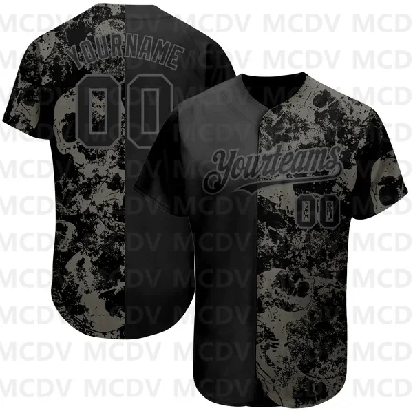 Custom Black Old Gold 3D Plant - Mens Fashion Baseball Jersey avis et prix