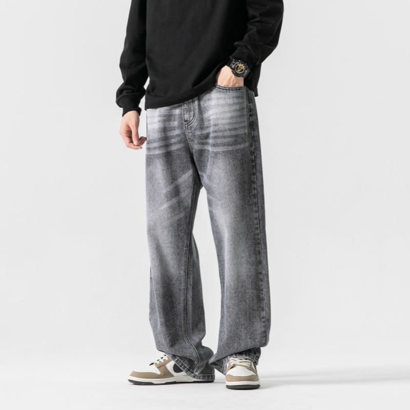 Grey Men's Baggy Jeans Spring  - Men'S Fashion Grey Jeans avis et prix