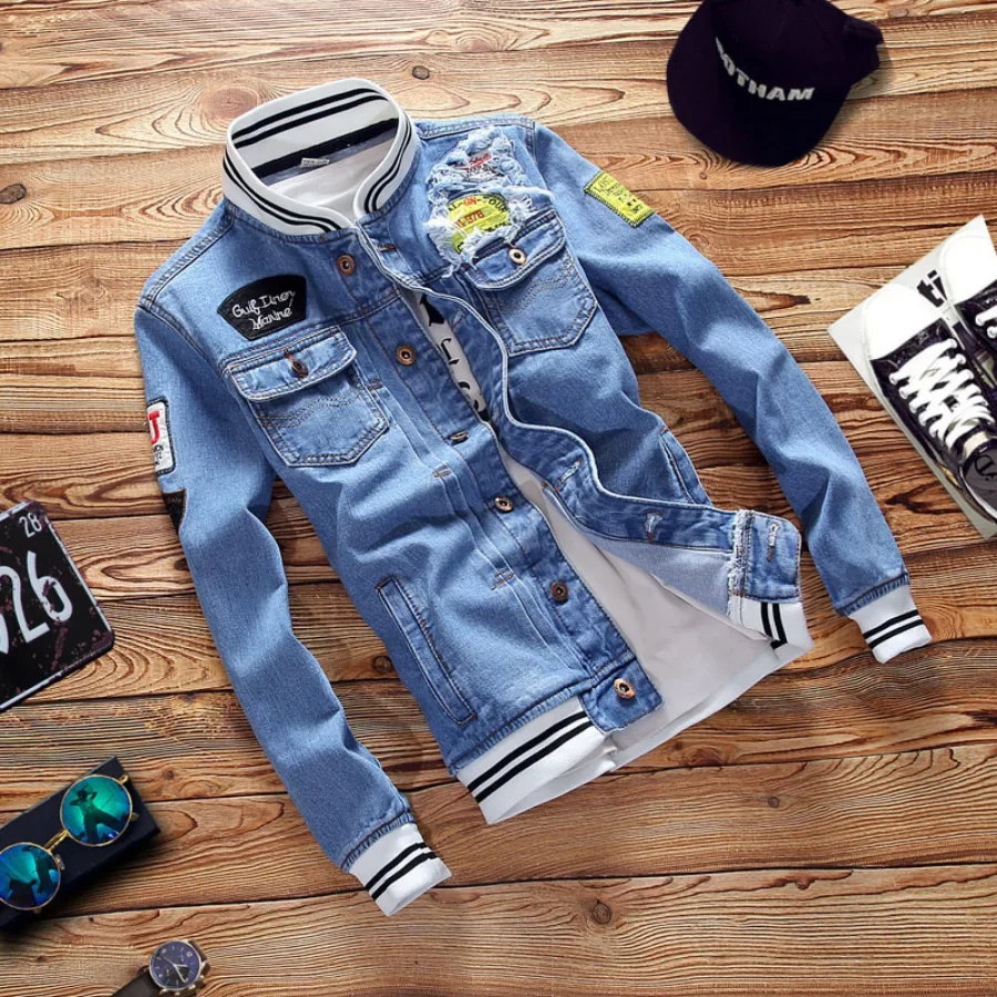 New 2026 Men's Denim Jackets F - Bomber Jacket Men avis et prix