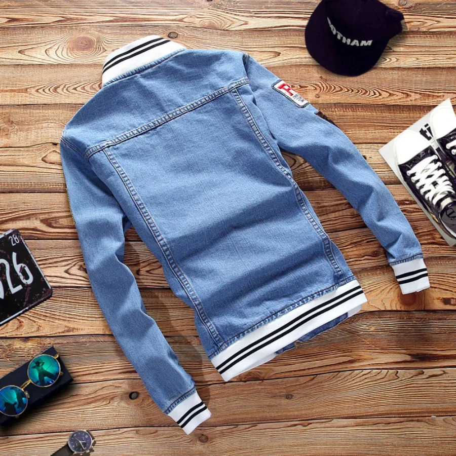 New 2026 Men's Denim Jackets F - Bomber Jacket Men avis et prix