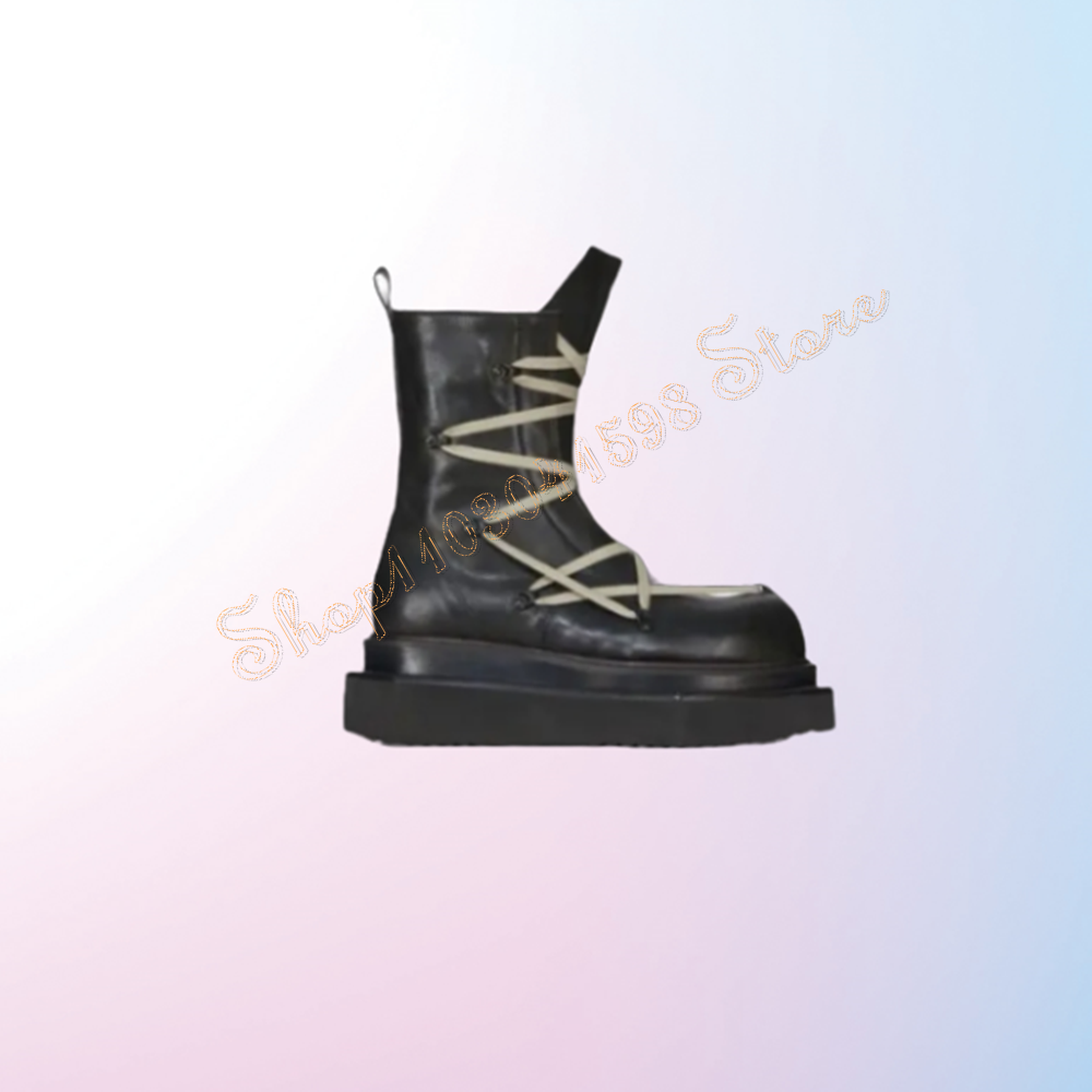 Black Fashion Round Toe Boots  - Mens Fashion Zapatos avis et prix