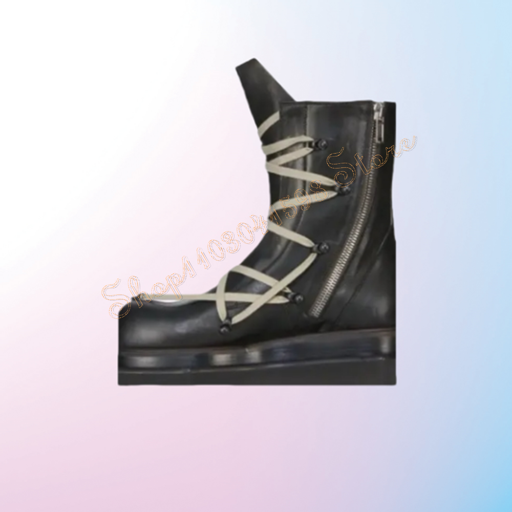 Black Fashion Round Toe Boots  - Mens Fashion Zapatos avis et prix