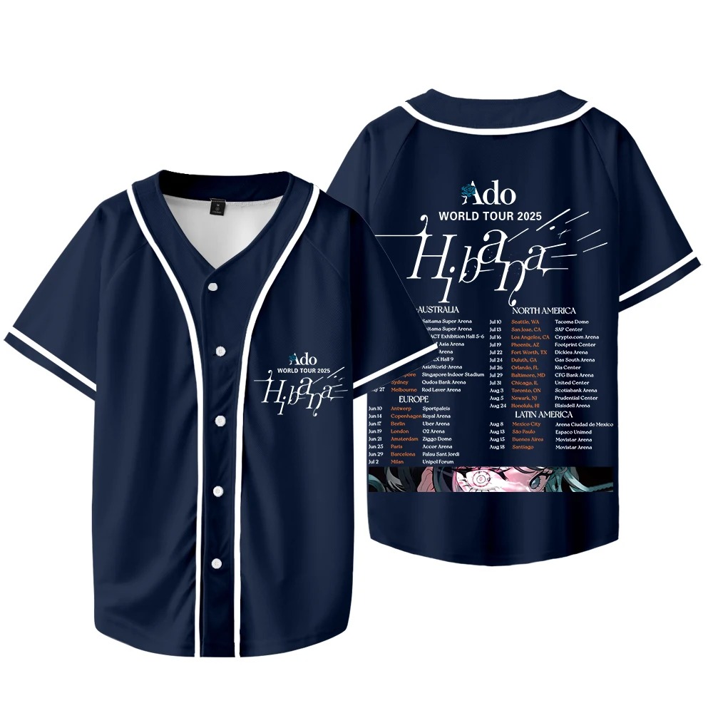 Ado Hibana World Tour  Merch J - Mens Fashion Baseball Jersey avis et prix