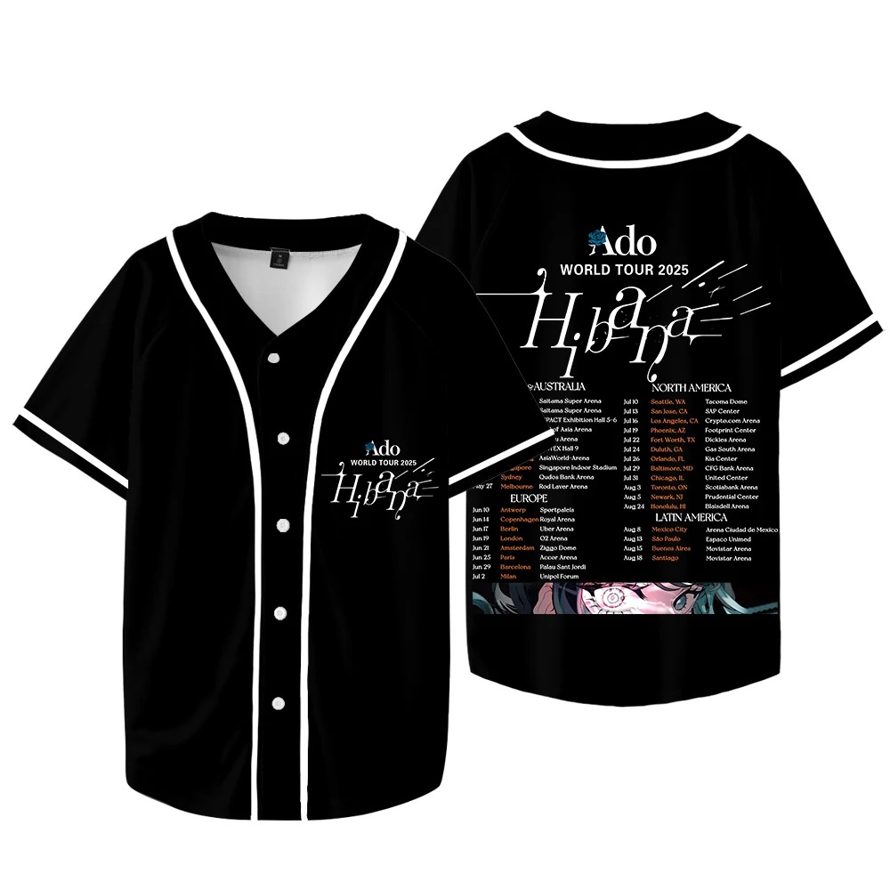 Ado Hibana World Tour  Merch J - Mens Fashion Baseball Jersey avis et prix