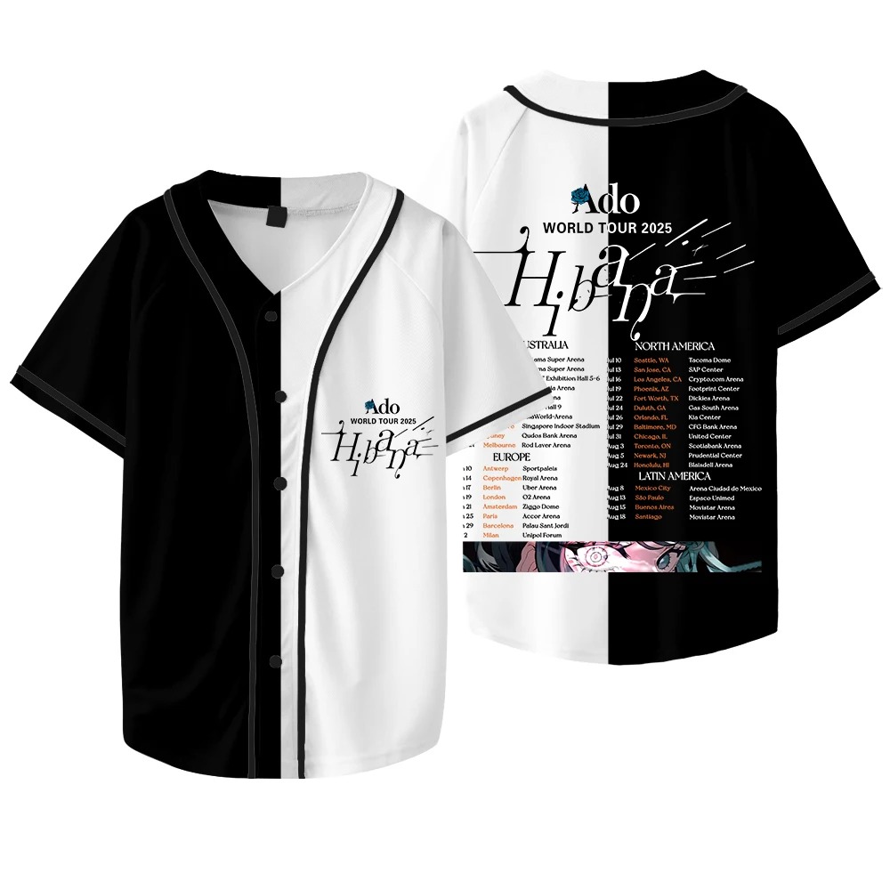 Ado Hibana World Tour  Merch J - Mens Fashion Baseball Jersey avis et prix