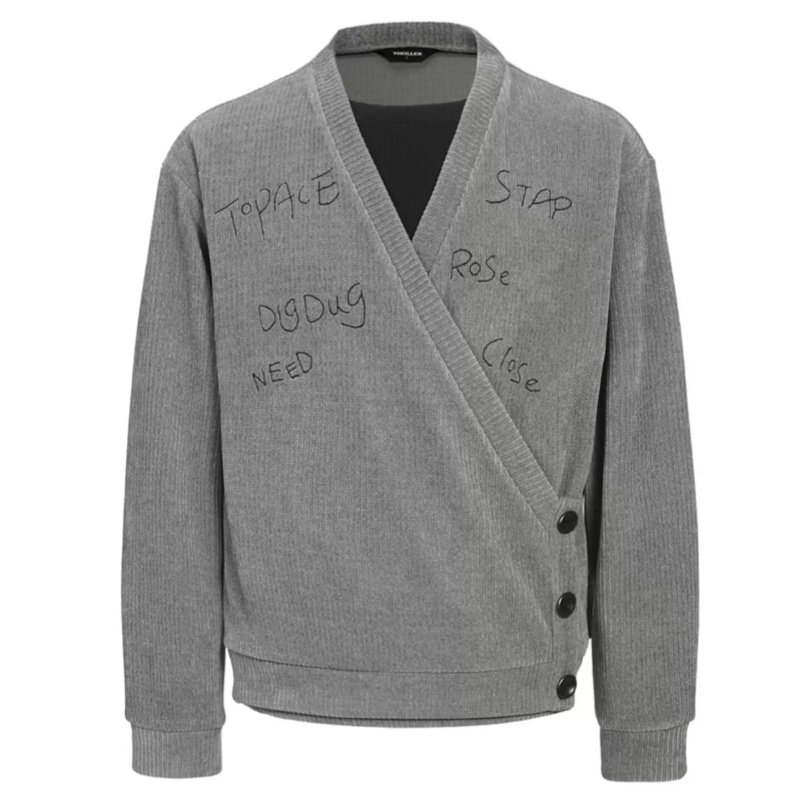 Stripe Embroidery Button Desig - Mens Fashion Style avis et prix